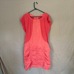 XCVI Wearables Womens Dress Size XL Pink Aviana Short Sleeve Ruched Stretch